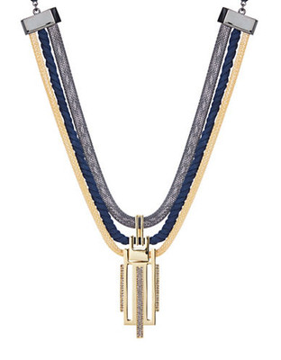 Vince Camuto Mesh Chain Drama Necklace - Multi Coloured