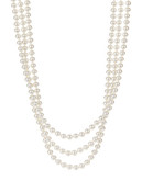 Nadri Three Row Pearl Necklace - White Pearl