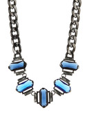 Vince Camuto Frontal Baguette Link Necklace - Blue