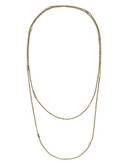 Michael Kors Gold Tone Clear Pave Bar Station Necklace - Gold