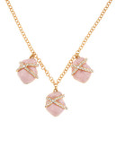 Kara Ross Necklace With Wrapped Resin Stones - Pink