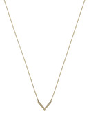 Michael Kors Gold Tone Clear Pave Delicate Arrow Pendant - Gold