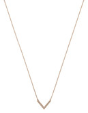 Michael Kors Rose Gold Tone Clear Pave Delicate Arrow Pendant - Rose Gold
