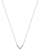 Michael Kors Silver Tone Clear Pave Delicate Arrow Pendant - Silver
