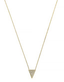 Michael Kors Gold Tone Clear Pave Triangle Motif Pendant Necklace - Gold