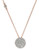 Michael Kors Silver Tone Clear Pave Disc With Single Stone Station Pendant Necklace - Rose Gold