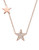 Michael Kors Rose Gold Tone Clear Pave Star Station Necklace - Rose Gold