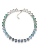Carolee Gems and Tonic Oval Stone Collar Necklace Silver Tone Crystal Collar Necklace - Blue