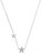 Michael Kors Silver Tone Clear Pave Star Station Necklace - Silver