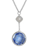 Elle Sterling Silver Synthetic Blue Quartz And Blue Lace Agate Necklace - Blue