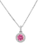 Flawless Pink Drop Halo Pendant - Pink