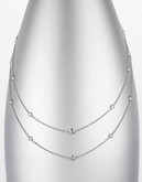 Nadri 54 Inch Cubic Zirconia Bezel Chain Necklace - Silver