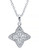 Crislu Halo Platinum Plated Cubic Zirconia Single Strand Necklace - Silver