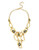 Robert Lee Morris Soho Oval Bead and Hammered Sculptural Link Frontal Necklace - Gold