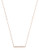 Michael Kors Rose Gold Tone Clear Pave Slim Bar Pendant Necklace - Rose Gold