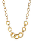 Kenneth Jay Lane Graduated Hammered Chain Necklace - Gold