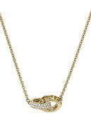 Michael Kors Gold Tone Colorado Topaz Baguettes Mini Open Circle Pendant Necklace - Gold