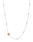 Michael Kors Rose Goldtone Logo Charm Station Necklace - rose gold