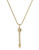 Michael Kors Gold Tone Clear Pave Arrow Motif Pendant Necklace - Gold