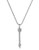 Michael Kors Silver Tone Clear Pave Arrow Motif Pendant Necklace - Silver