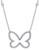 Crislu Platinum Butterfly Necklace - Silver