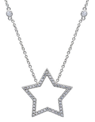 Crislu Platinum Star Necklace - Silver