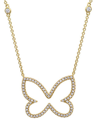 Crislu Gold Butterfly Necklace - Gold