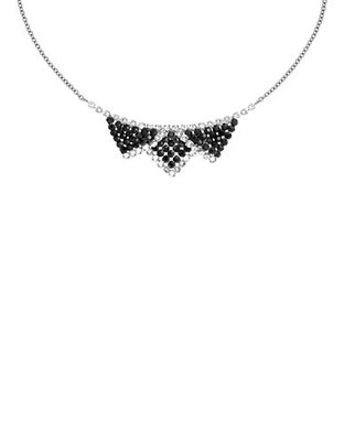 Swarovski Silver Tone Swarovski Crystal Collar Necklace - Black