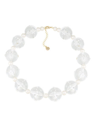Carolee Lux Barcelona Baubles Bold Beaded Necklace - Clear