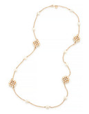 Carolee Sculpture Garden Illusion Necklace Gold Tone Plastic Single Strand Necklace - White