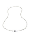 Nadri 24 inch 6mm Pearl Necklace with Pave Framed Pearl Clasp - Pearl