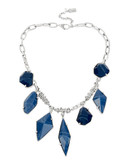 Kenneth Cole New York Geometric Stone Frontal Necklace - BLUE