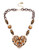 Betsey Johnson Leopard Stone Heart Pendant Necklace - Brown