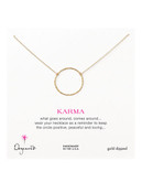 Dogeared Karma Collection Gold Plated  No Stone Single Strand Necklace - Gold