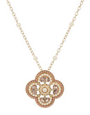 Carolee Beaded Four Point Pendant Necklace - gold