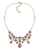Carolee Simply Amethyst Cluster Collar Necklace Gold Tone Crystal Collar Necklace - Purple