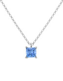 Flawless Blue Solitaire Pendant - Blue