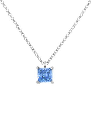 Flawless Blue Solitaire Pendant - Blue