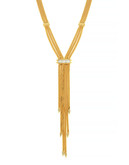 Vince Camuto Glam Punk Gold Gold Plated Base Metal Glass Baguette Y Necklace - Gold