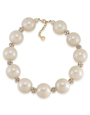 Carolee Lux Life of the Party Large Pearl Fireball Necklace - White