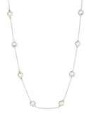 Nadri Simulated Pearl and Faux Crystal Necklace - Silver