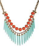 Lucky Brand Lucky Brand Necklace, Gold-Tone Spikey Collar Necklace - Blue