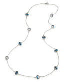 Carolee Cosmic Reflections 36 Inch Blue Rondelle Illusion Necklace - Silver