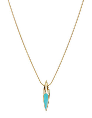 Kara Ross Enamel Teardrop Pendant Necklace - Turqoise