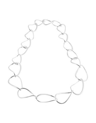 Nadri 18 inch Teardrop Link Necklace - Silver