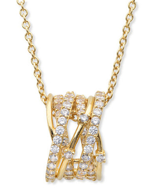 Crislu Gold Entwined Necklace - Silver