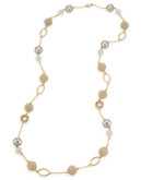 Carolee Mini Make Over Linked Illusion Suede Pearl Necklace - Gold