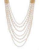 R.J. Graziano Multi Strand Colourblock Beaded Necklace - White