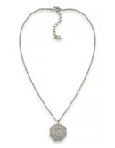Carolee Deco Nights Octagon Pendant Necklace Silver Tone Crystal Pendant Necklace - Silver