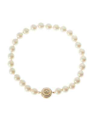 Carolee Seedbead Magnetic Clasp Pearl Necklace - white